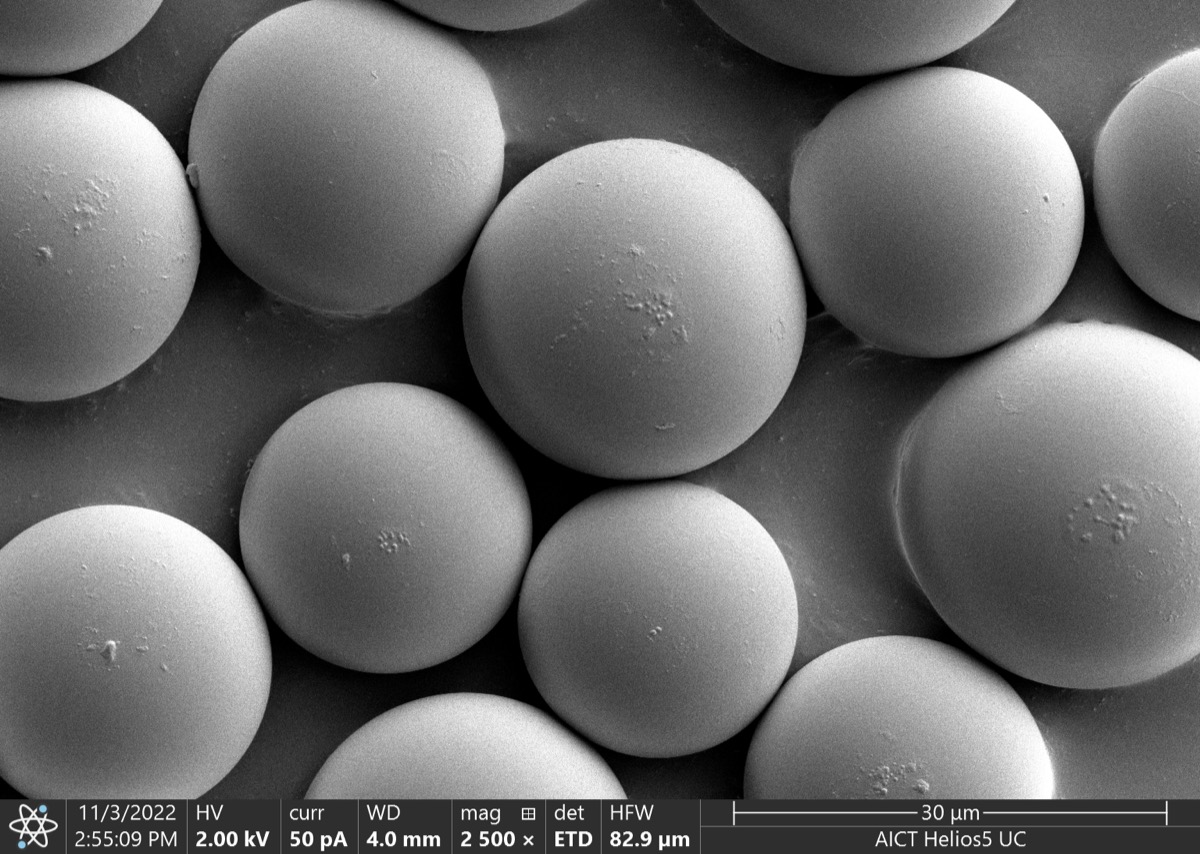 SEM x2500 — 비다공성 표면